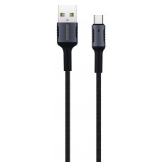 ROCKROSE καλώδιο USB σε USB Type-C Armour AC, 2.4A 15W, 1m, μαύρο-μπλε