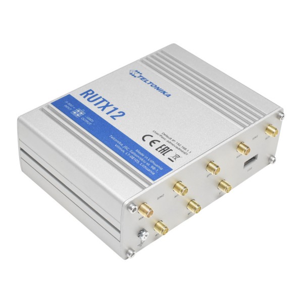 TELTONIKA Industrial cellular router RUTX12, Dual LTE Cat6, 5x GbE ports