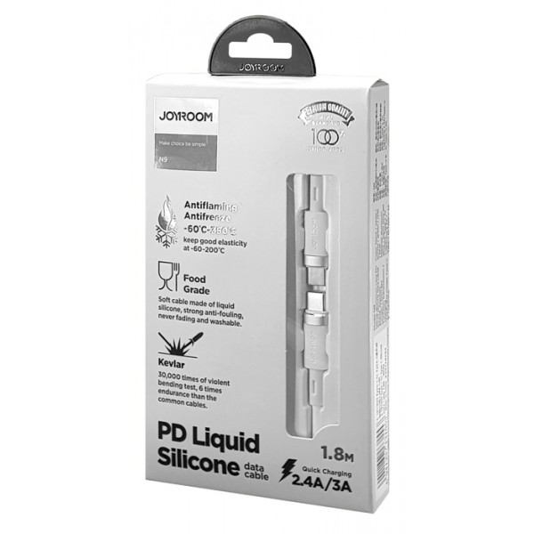JOYROOM καλώδιο USB Type-C S-1830N9, 3A, PD, 1.8m, λευκό JOYROOM καλώδιο USB Type-C S-1830N9, 3A, PD, 1.8m, λευκό