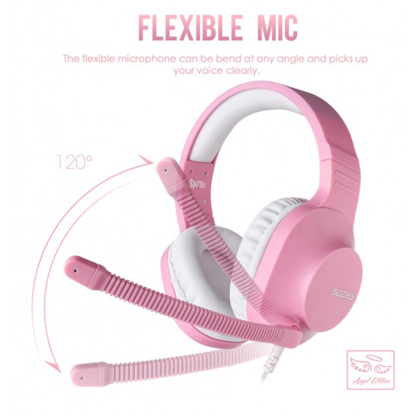 SADES Gaming Headset Spirits SA-721, multiplatform, 3.5mm, ροζ