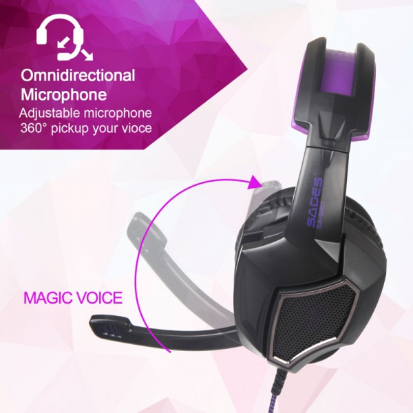 SADES gaming headset SA-920, 3.5mm, 40mm, μαύρο
