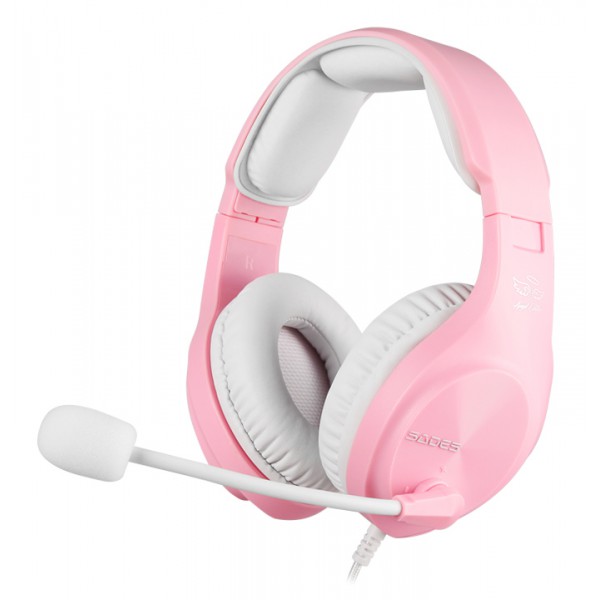 SADES Gaming Headset A2, multiplatform, 3.5mm, ροζ