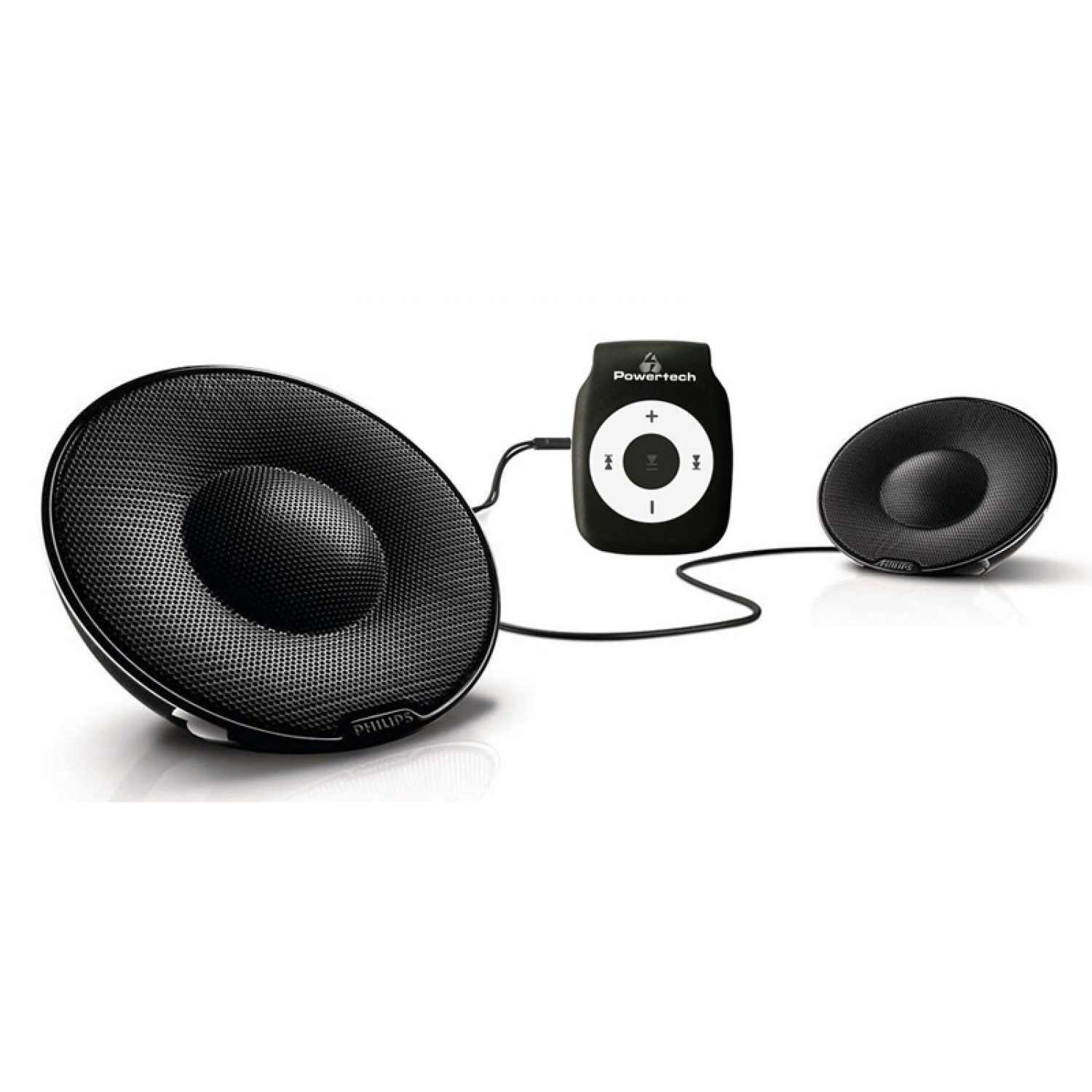 POWERTECH MP3 Player με Philips φορητά παθητικά ηχεία SBP1120, μαύρο
