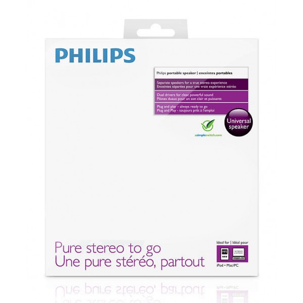 POWERTECH MP3 Player με Philips φορητά παθητικά ηχεία SBP1120, μαύρο