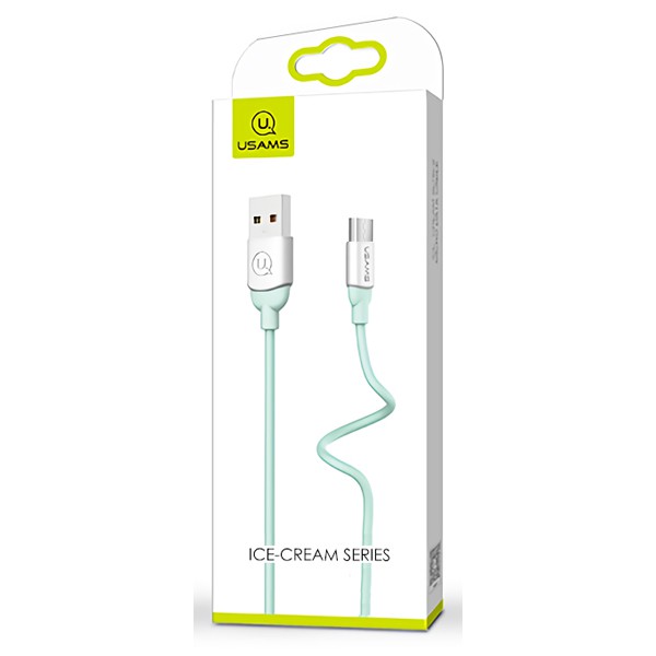 USAMS Καλώδιο USB σε Micro USB US-SJ247, Ice-Cream , 1m, πράσινο USAMS Καλώδιο USB σε Micro USB US-SJ247, Ice-Cream , 1m, πράσινο