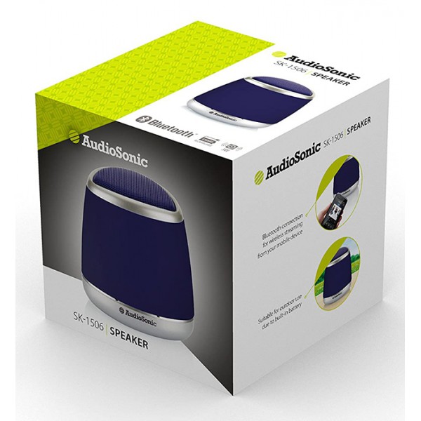 AUDIOSONIC φορητό ηχείο SK-1506, bluetooth/3.5mm, 400mAh, μπλε AUDIOSONIC φορητό ηχείο SK-1506, bluetooth/3.5mm, 400mAh, μπλε