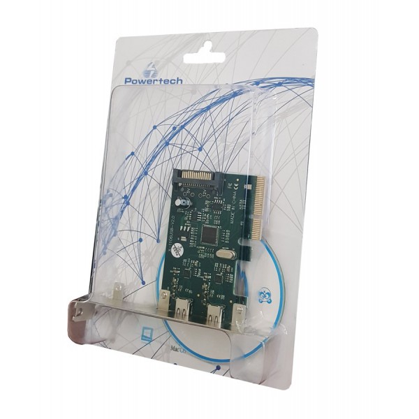 POWERTECH Κάρτα Επέκτασης PCI-e σε 2x USB 3.1 Type-C, Chipset ASM1142