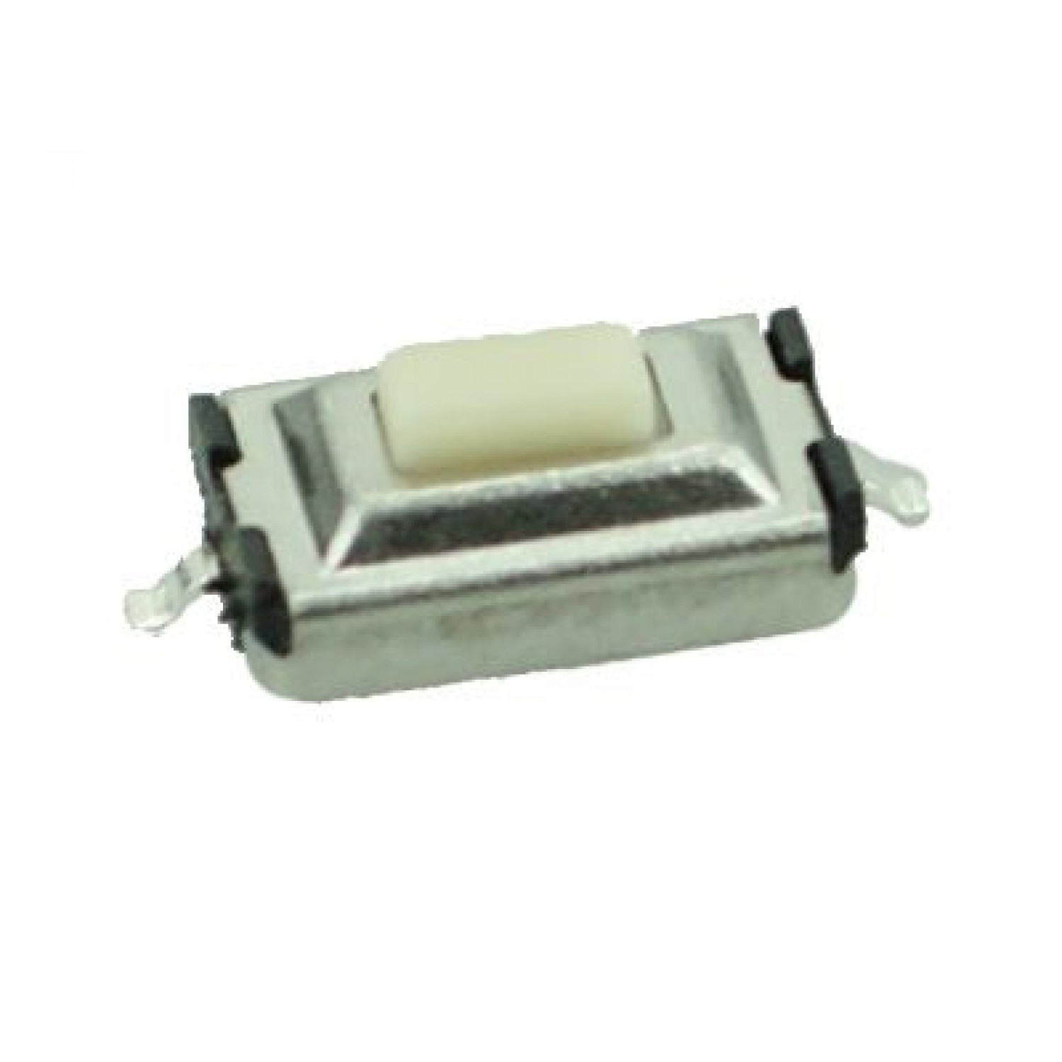 SMD Button - 2 PIN, Nickel, Silver/White