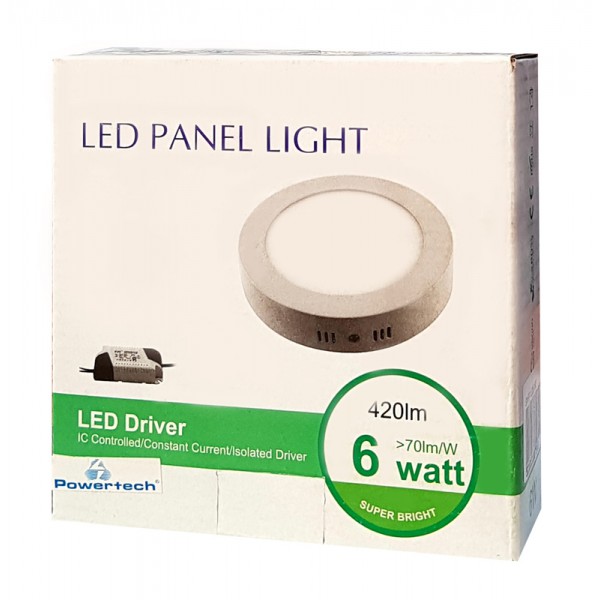 POWERTECH LED Panel SMRP-1206W65, 6W, daylight 6500K, 360lm