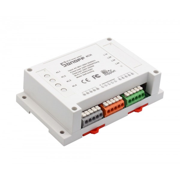 SONOFF Smart Διακόπτης WiFi 4CH R2, 4 θέσεων, 10A, WiFi, λευκό SONOFF Smart Διακόπτης WiFi 4CH R2, 4 θέσεων, 10A, WiFi, λευκό