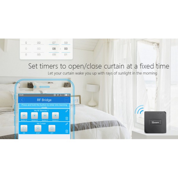 SONOFF RF Bridge 433MHz, WiFi 2.4GHz, IoT, μαύρο