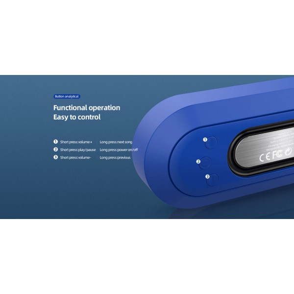 CELEBRAT φορητό ηχείο SP-5, 10W TWS, BT/3.5mm/USB/SD Card, μπλε CELEBRAT φορητό ηχείο SP-5, 10W TWS, BT/3.5mm/USB/SD Card, μπλε