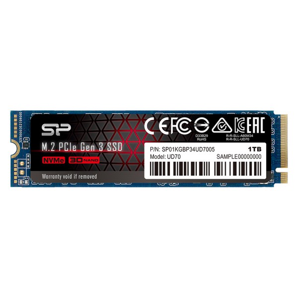 SILICON POWER SSD PCIe Gen3x4 M.2 2280 UD70, 1TB, 3.400-3.000MB/s SILICON POWER SSD PCIe Gen3x4 M.2 2280 UD70, 1TB, 3.400-3.000MB/s