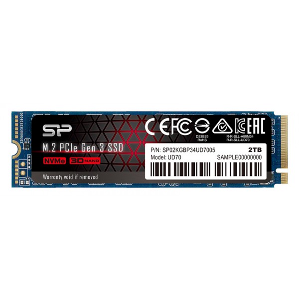 SILICON POWER SSD PCIe Gen3x4 M.2 2280 UD70, 2TB, 3.400-3.000MB/s SILICON POWER SSD PCIe Gen3x4 M.2 2280 UD70, 2TB, 3.400-3.000MB/s