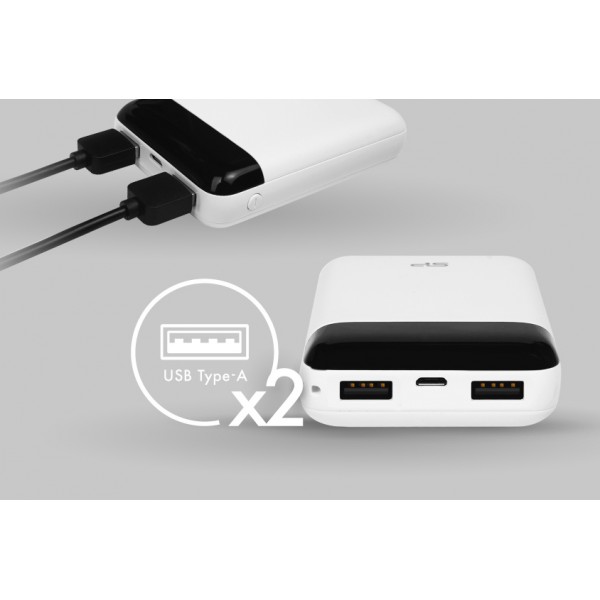 SILICON POWER Power bank GP25, 10000mAh, 2x output, 2.1A, λευκό SILICON POWER Power bank GP25, 10000mAh, 2x output, 2.1A, λευκό