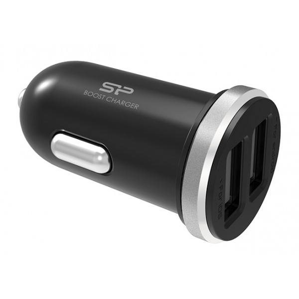 SILICON POWER φορτιστής αυτοκινήτου CC102P, 2x USB, 2.1A, μαύρος