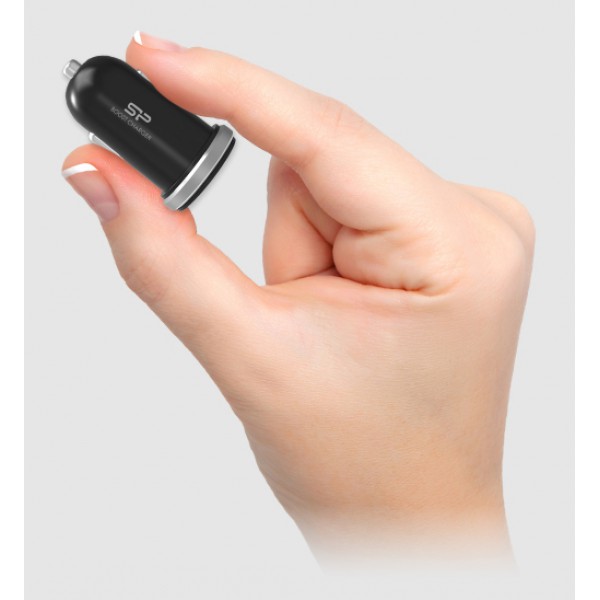 SILICON POWER φορτιστής αυτοκινήτου CC102P, 2x USB, 2.1A, μαύρος