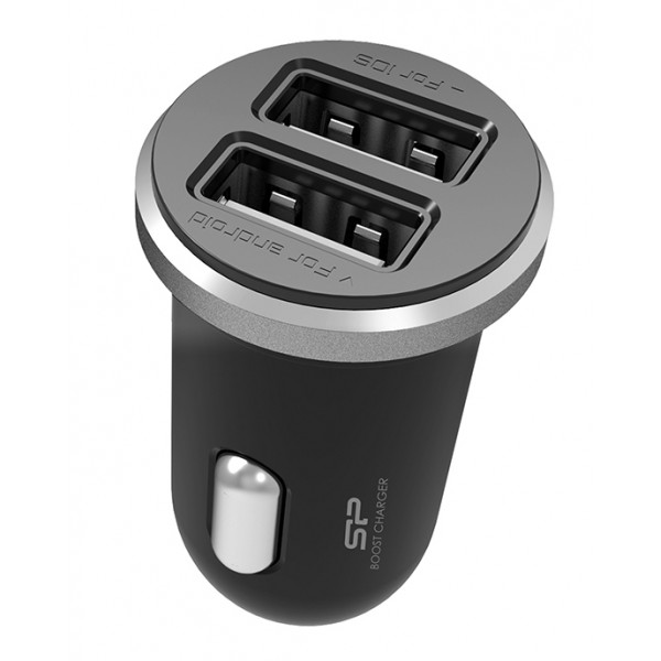 SILICON POWER φορτιστής αυτοκινήτου CC102P, 2x USB, 2.1A, μαύρος