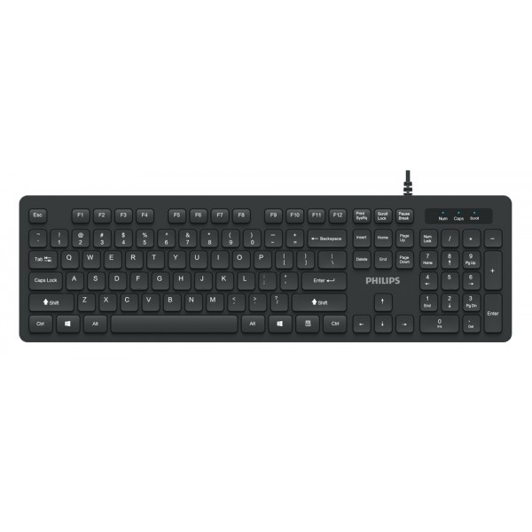 PHILIPS Ενσύρματο πληκτρολόγιο SPK6264, USB, μαύρο PHILIPS Ενσύρματο πληκτρολόγιο SPK6264, USB, μαύρο