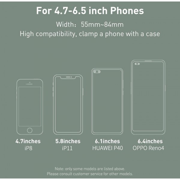 BASEUS βάση smartphone για αυτοκίνητο SUGP-0S, ασημί BASEUS βάση smartphone για αυτοκίνητο SUGP-0S, ασημί