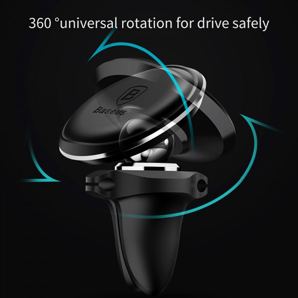 BASEUS μαγνητική βάση αεραγωγού αυτοκινήτου SUGX-A01, 360°, μαύρο