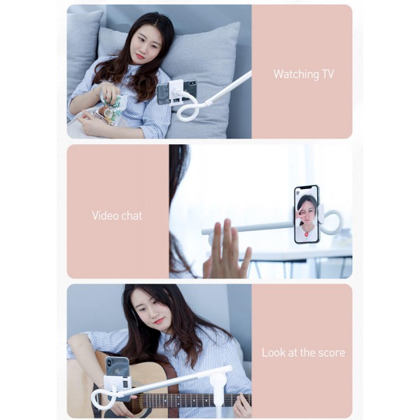 BASEUS βάση για smartphone SULR-0S, με εύκαμπτο βραχίονα, ασημί