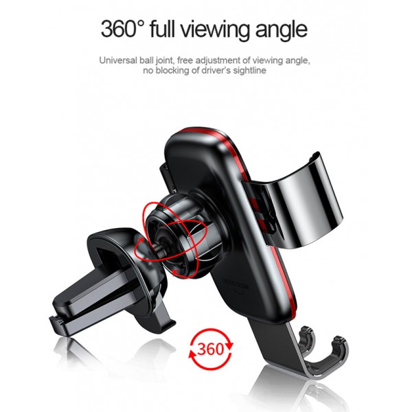 BASEUS βάση αεραγωγού αυτοκινήτου Metal Age Gravity SUYL-D01, μαύρη BASEUS βάση αεραγωγού αυτοκινήτου Metal Age Gravity SUYL-D01, μαύρη