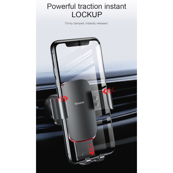 BASEUS βάση αεραγωγού αυτοκινήτου Metal Age Gravity SUYL-D01, μαύρη BASEUS βάση αεραγωγού αυτοκινήτου Metal Age Gravity SUYL-D01, μαύρη