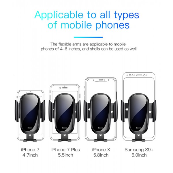 BASEUS βάση smartphone για αυτοκίνητο Future Gravity SUYL-WL01, μαύρη BASEUS βάση smartphone για αυτοκίνητο Future Gravity SUYL-WL01, μαύρη