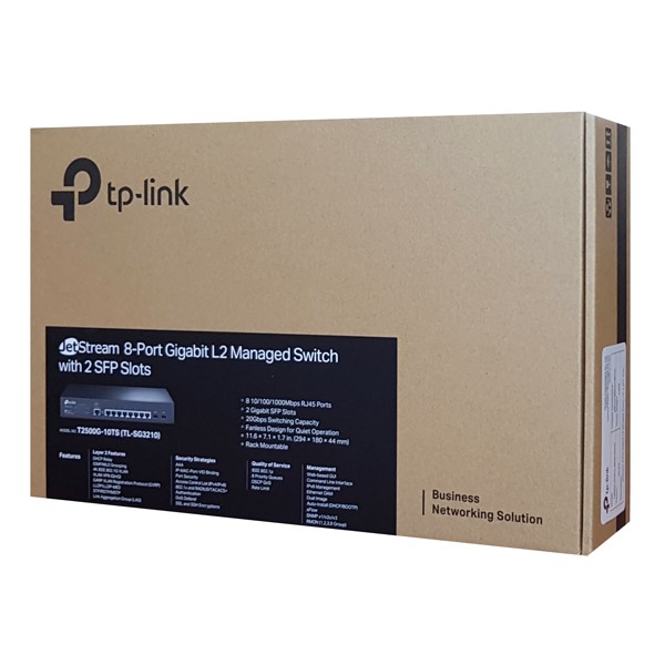 TP-LINK JetStream L2 Managed Switch T2500G-10TS, 8-Port Gbit, Ver. 2.0 TP-LINK JetStream L2 Managed Switch T2500G-10TS, 8-Port Gbit, Ver. 2.0