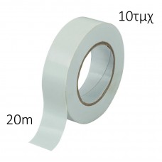 POWERTECH μονωτική ταινία, λευκή, 18mm, 20m, 10 τεμάχια