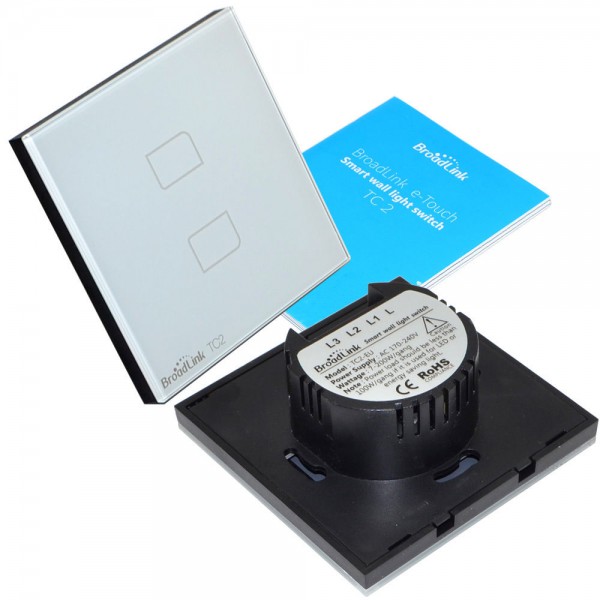 BROADLINK Έξυπνος Διακόπτης τοίχου TC2, Touch & Remote, Διπλός BROADLINK Έξυπνος Διακόπτης τοίχου TC2, Touch & Remote, Διπλός