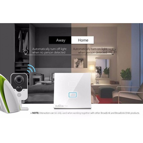 BROADLINK Έξυπνος Διακόπτης τοίχου TC2, Touch & Remote, Διπλός BROADLINK Έξυπνος Διακόπτης τοίχου TC2, Touch & Remote, Διπλός