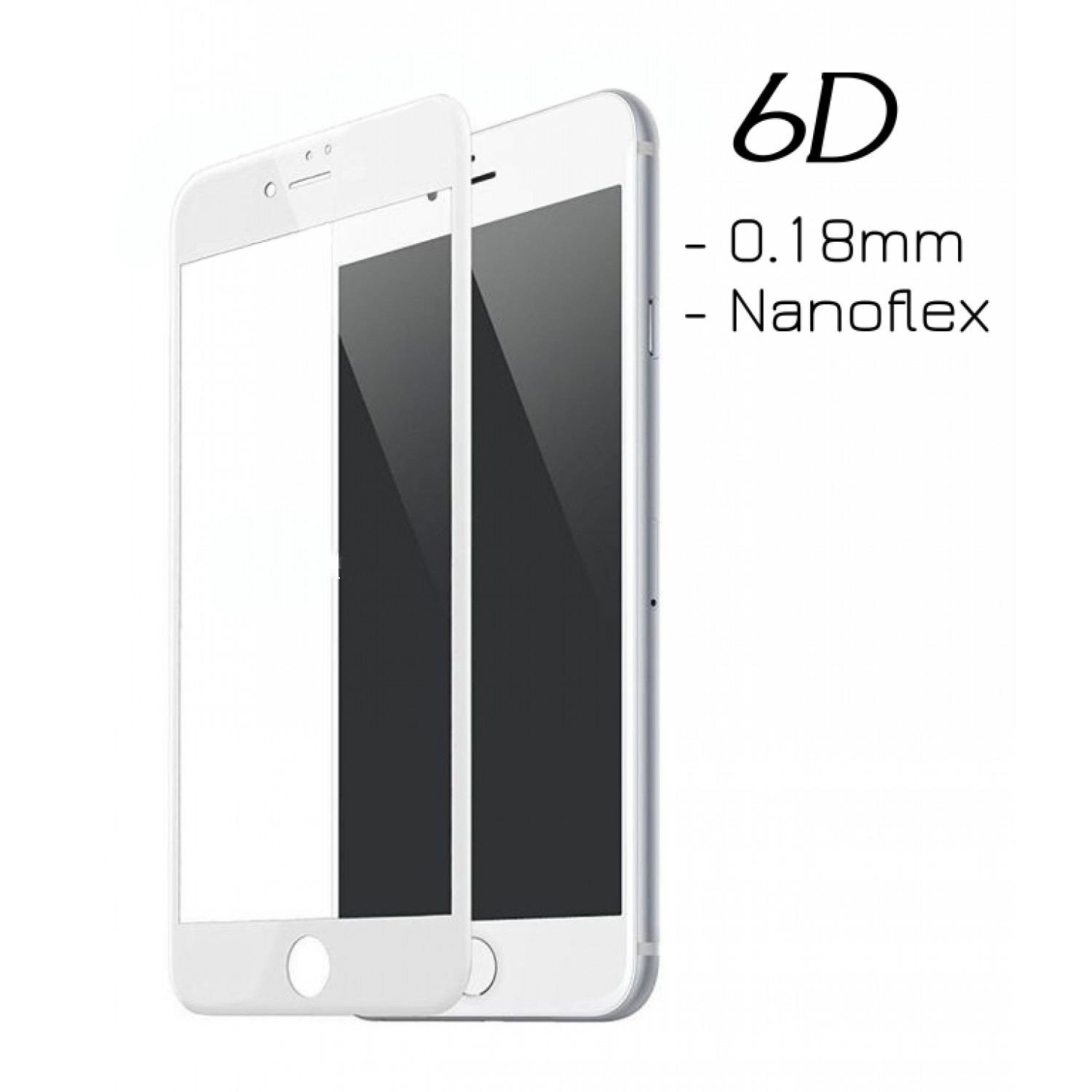 POWERTECH Tempered Glass 6D (0.18MM), Flex, Full Glue, iPhone 7 & 8, WH POWERTECH Tempered Glass 6D (0.18MM), Flex, Full Glue, iPhone 7 & 8, WH