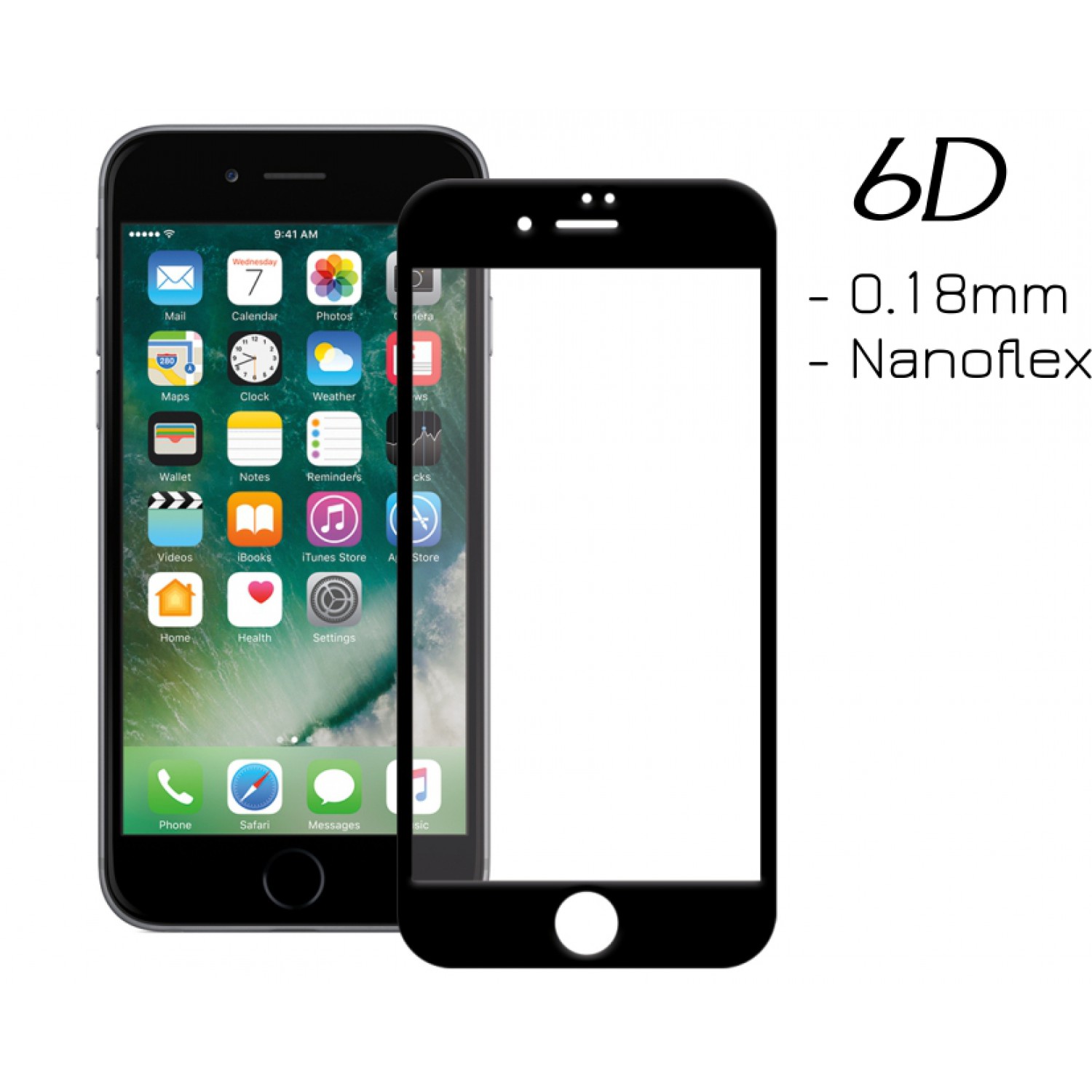 POWERTECH Tempered Glass 6D 0.18MM, Flex, Full Glue, iPhone 7 & 8, Black POWERTECH Tempered Glass 6D 0.18MM, Flex, Full Glue, iPhone 7 & 8, Black