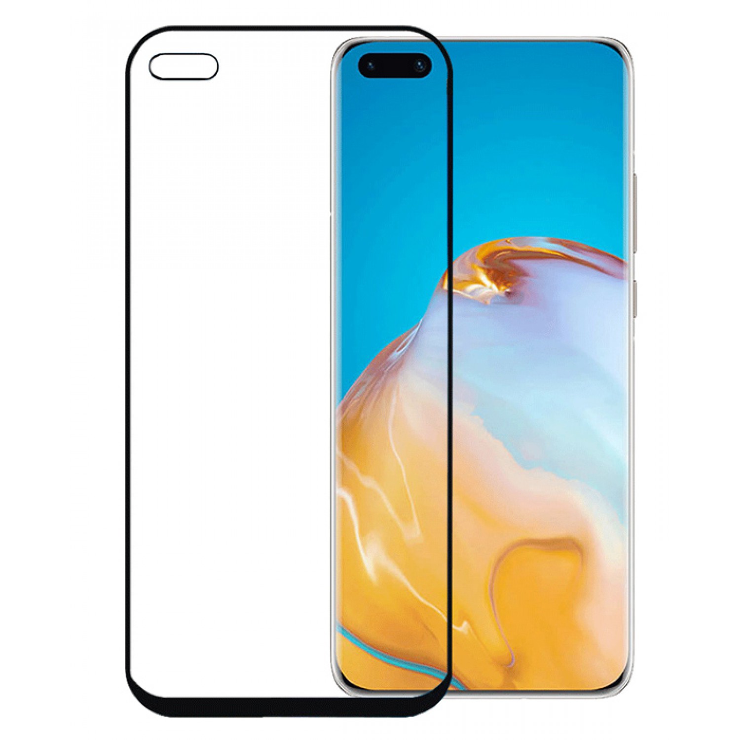 POWERTECH Tempered Glass 5D, full glue, Huawei P40 2020, μαύρο