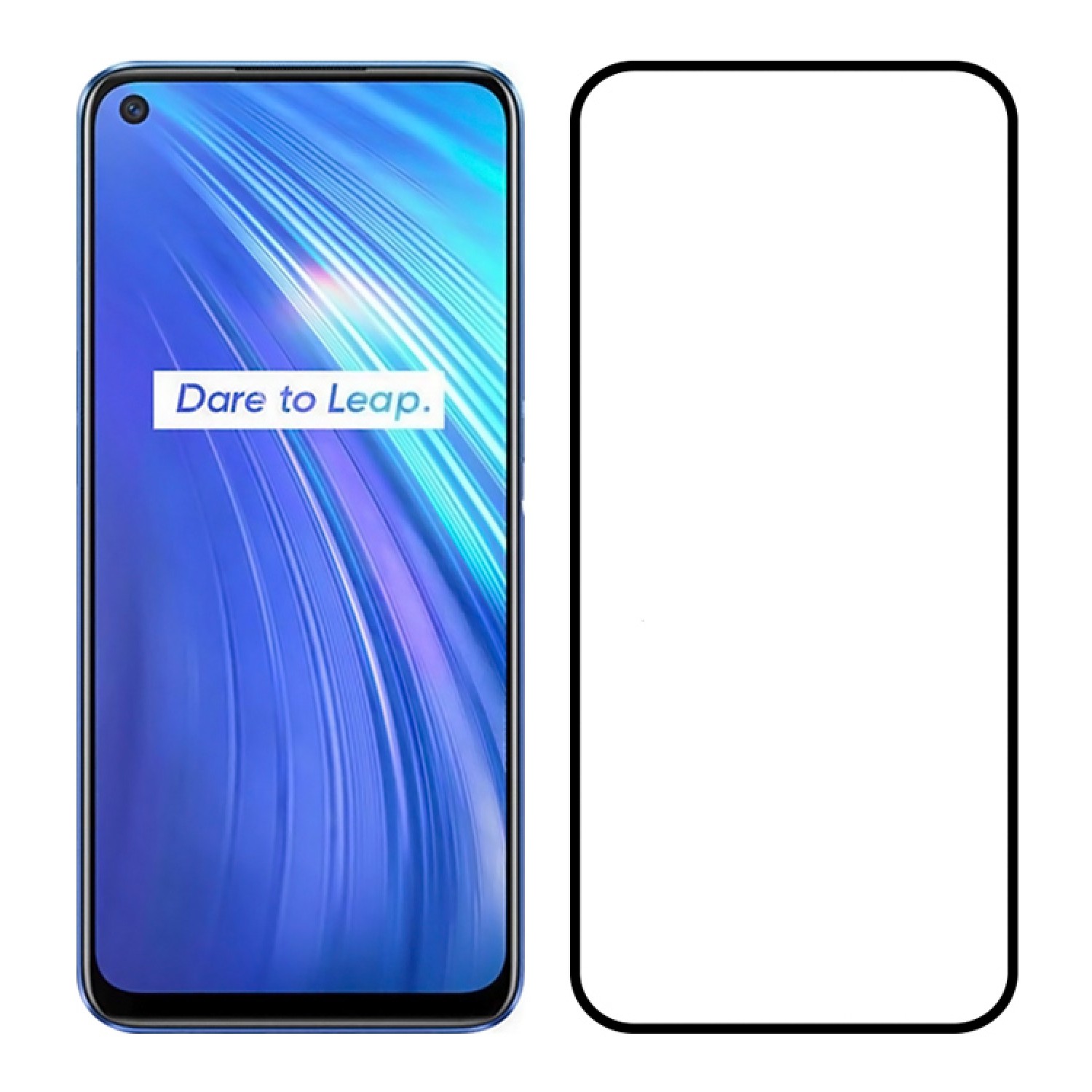 POWERTECH Tempered Glass 5D, full glue, Realme 6 2020, μαύρο POWERTECH Tempered Glass 5D, full glue, Realme 6 2020, μαύρο