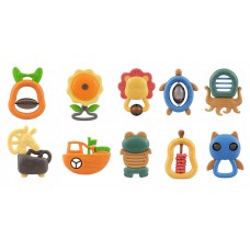 TUMAMA Σετ κουδουνίστρες με μασητικό TM119, ζωάκια, 10τμχ