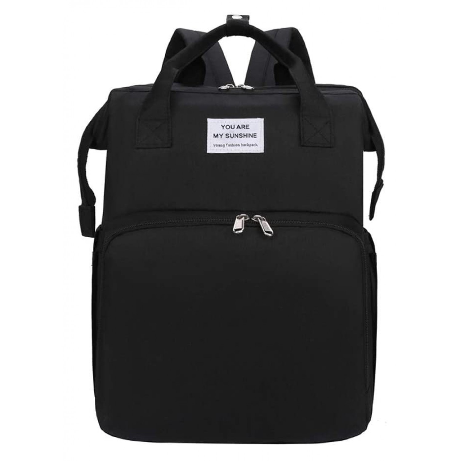 2 in 1 τσάντα πλάτης και παιδικό κρεβατάκι TMV-0048, αδιάβροχη, μαύρη