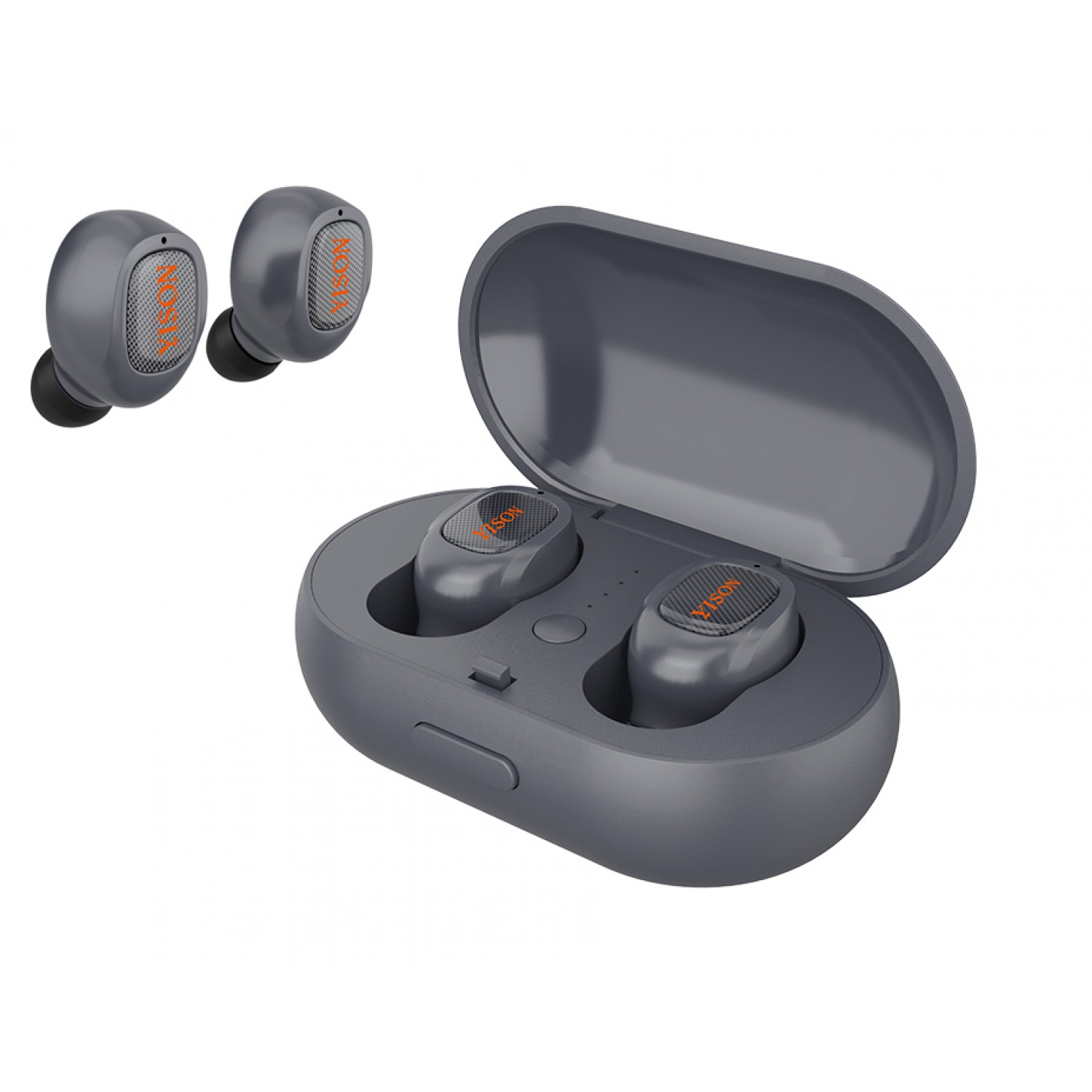 YISON earphones με θήκη φόρτισης TWS-T1, true wireless, bluetooth, γκρι YISON earphones με θήκη φόρτισης TWS-T1, true wireless, bluetooth, γκρι