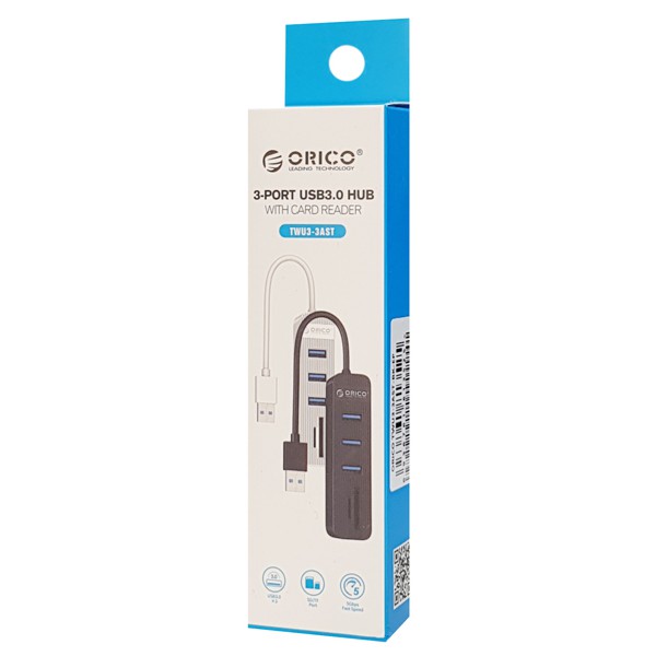 ORICO USB Hub TWU3-3AST, 1x SD, 1x TF, 3x USB ports, μαύρο