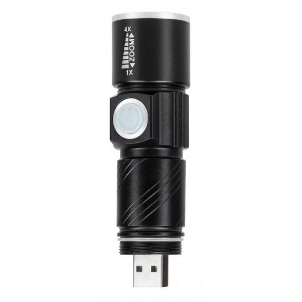 VIPOW φακός URZ0914 με ζουμ, 3W 120 lumen, μεταλλικός, μαύρος VIPOW φακός URZ0914 με ζουμ, 3W 120 lumen, μεταλλικός, μαύρος