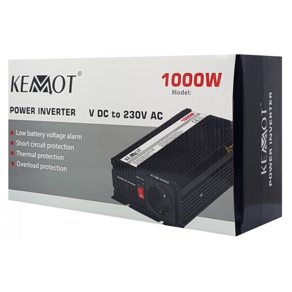 ΚΕΜΟΤ inverter αυτοκινήτου URZ3166, 24V σε 230V, 1000W ΚΕΜΟΤ inverter αυτοκινήτου URZ3166, 24V σε 230V, 1000W