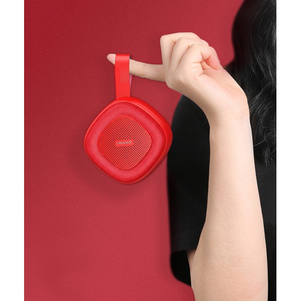 USAMS Φορητό ηχείο Mofa YX4LY02, BT/3.5mm/SD Card, 600mAh, κόκκινο