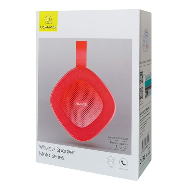 USAMS Φορητό ηχείο Mofa YX4LY02, BT/3.5mm/SD Card, 600mAh, κόκκινο