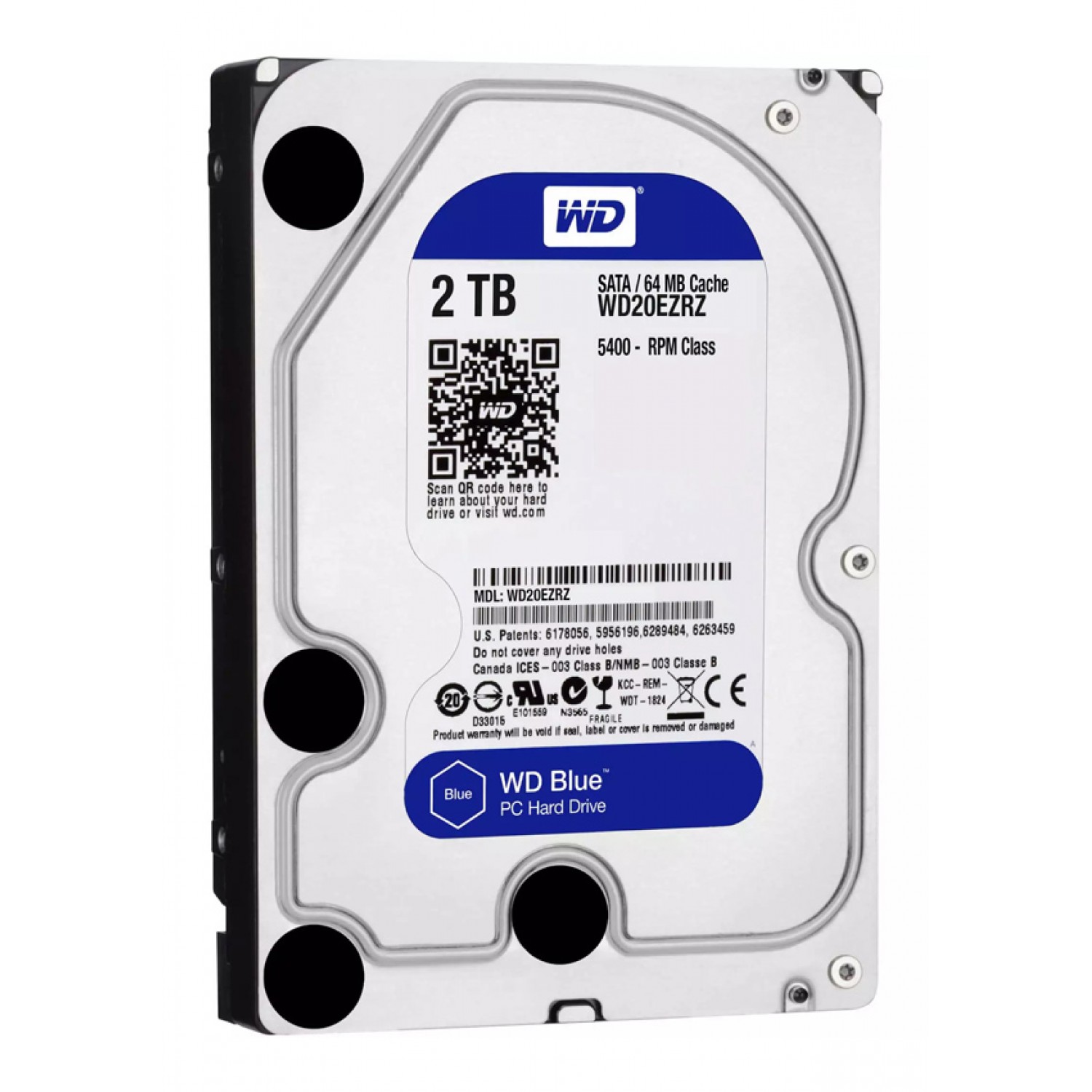 WD Blue Σκληρός Δίσκος WD20EZRZ 2TB, 3.5", 64MB Cache, 5400RPM, 6Gb/s WD Blue Σκληρός Δίσκος WD20EZRZ 2TB, 3.5", 64MB Cache, 5400RPM, 6Gb/s