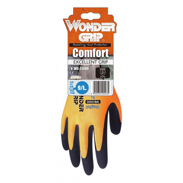 WONDER GRIP αντιολισθητικά γάντια εργασίας Comfort, 8/M, πορτοκαλί