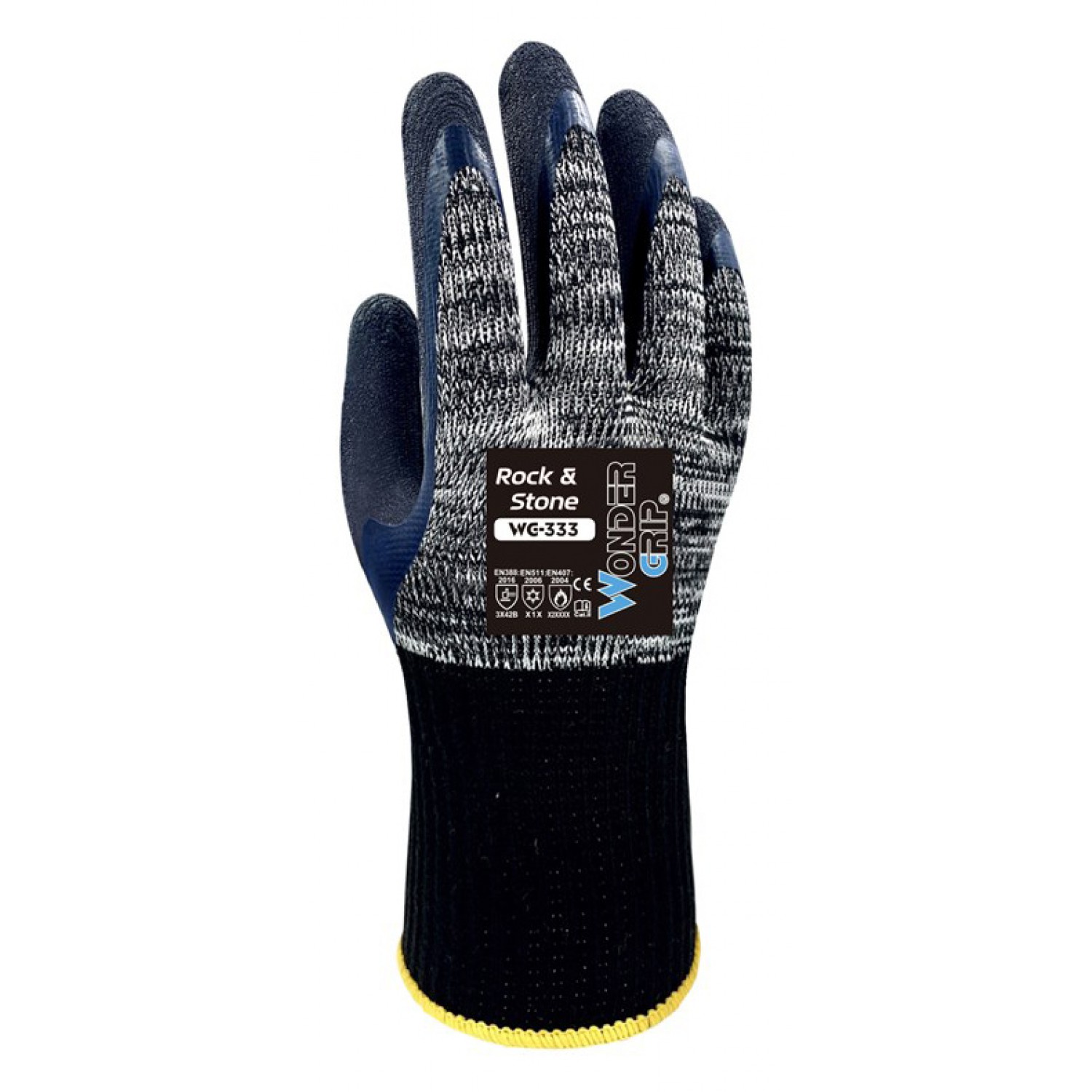 WONDER GRIP αντιολισθητικά γάντια εργασίας Rock & Stone, 10/XL, γκρι