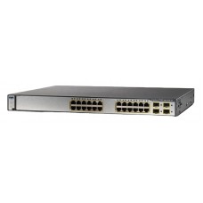 CISCO used Catalyst Switch 3750G-24TS-1U, 24 ports + 4 SFP, managed