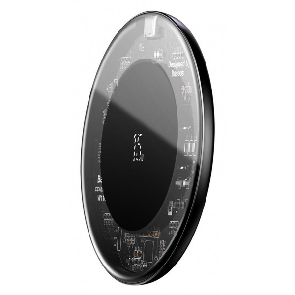 BASEUS ασύρματος φορτιστής Simple WXJK-BA02, USB Type-C, 15W, διάφανος BASEUS ασύρματος φορτιστής Simple WXJK-BA02, USB Type-C, 15W, διάφανος